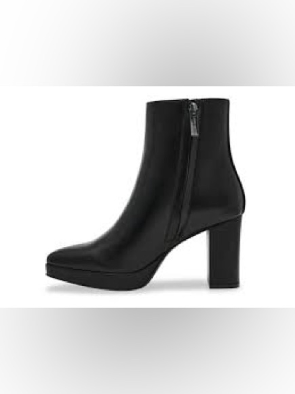 Anne Klein Sleek Black Zip Ankle Booties